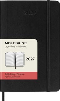 Produktbild: Moleskine 12 Monate Tagesnotizkalender 2027, P/A6, 1 Tag = 1 Seite, Weicher Einband, Schwarz