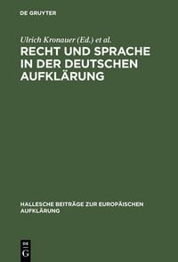 Produktbild: Recht und Sprache in der deutschen Aufkl&auml;rung