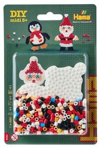 Produktbild: Hama 4141 - DIY B&uuml;gelperlen Midi 5+, Motiv Weihnachtsmann, 450 St&uuml;ck