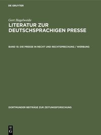 Produktbild: Die Presse in Recht und Rechtsprechung / Werbung