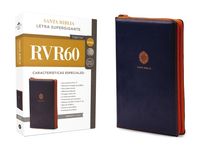 Produktbild: Rvr60, Santa Biblia, Letra Supergigante, Leathersoft, Azul, Con Cierre, Comfort Print