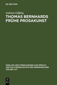 Produktbild: Thomas Bernhards fr&uuml;he Prosakunst