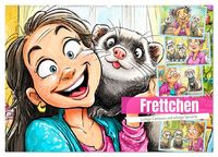 Produktbild: Frettchen. Lustige Cartoons und witzige Spr&uuml;che (Wandkalender 2027 DIN A2 quer), CALVENDO Monatskalender