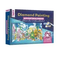 Produktbild: Diamond Painting Adventskalender Glitzerndes Weihnachtsdorf. Mit Material und Werkzeug f&uuml;r 24 Aufsteller