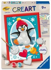 Produktbild: CreArt, Malen nach Zahlen mit Gips gie&szlig;en - Fr&ouml;hlicher Pinguin