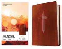 Produktbild: The Message Deluxe Gift Bible (Leather-Look, Dark Brown Gold Cross)