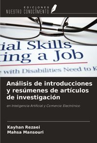 Produktbild: An&aacute;lisis de introducciones y res&uacute;menes de art&iacute;culos de investigaci&oacute;n