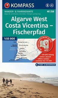 Produktbild: KOMPASS Wanderkarte 258 Algarve West, Costa Vicentina - Fischerpfad 1:55.000