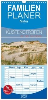 Produktbild: Familienplaner 2027 - K&uuml;stenstreifen an der Nordsee mit 5 Spalten (Wandkalender, 21 x 45 cm) CALVENDO