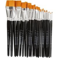 Produktbild: Creativ Company Gold Line Pinsel, Nr. 0+2+4+8+12+16+20, L 17-21 cm, B 2-22 mm, Flach, 30 Stk