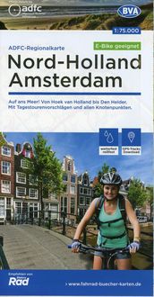 ADFC-Regionalkarte Nord-Holland Amsterdam 1:75.000, reiß- und wetterfest, GPS-Tracks Download - E-Bike geeignet