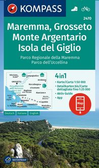 Produktbild: KOMPASS Wanderkarte 2470 Maremma, Grosseto, Monte Argentario, Isola del Giglio 1:50.000