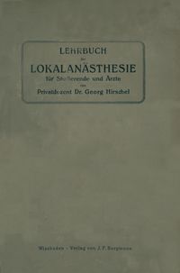 Produktbild: Lehrbuch der Lokalan&auml;sthesie f&uuml;r Studierende und &Auml;rzte