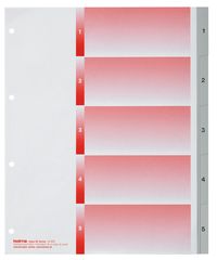 Produktbild: KOLMA&reg; Register KolmaFlex XL Vollformat &uuml;berbreit grau, mit Indexblatt, A4 1-5 5teilig 4 Loch