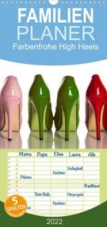 Produktbild: Familienplaner Farbenfrohe High Heels (Wandkalender 2022 , 21 cm x 45 cm, hoch)