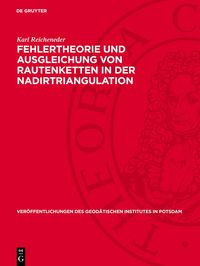 Produktbild: Fehlertheorie und Ausgleichung von Rautenketten in der Nadirtriangulation