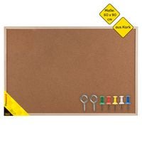 Produktbild: Idena Pinnwand mit Zubeh&ouml;r aus Kork 60x90cm