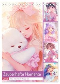 Produktbild: Zauberhafte Momente. Rosa Tr&auml;ume im Manga-Stil (Tischkalender 2026 DIN A5 hoch), CALVENDO Monatskalender