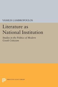 Produktbild: Literature as National Institution