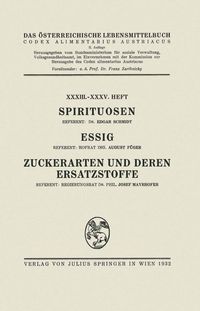 Produktbild: Spirituosen / Essig / Zuckerarten und deren Ersatzstoffe