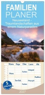 Produktbild: Familienplaner 2027 - Neuseeland - Traumlandschaften aus einem Naturparadies mit 5 Spalten (Wandkalender, 21 x 45 cm) CALVENDO