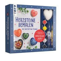 Produktbild: Kreativ-Set Herz-Steine bemalen mit der Dotting-Technik