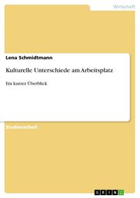 Produktbild: Kulturelle Unterschiede am Arbeitsplatz