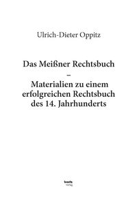 Produktbild: Das Mei&szlig;ner Rechtsbuch