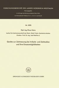 Produktbild: Ger&auml;te zur Zeitmessung bei Arbeits- und Zeitstudien und ihre Einsatzm&ouml;glichkeiten