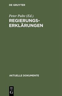 Produktbild: Regierungserkl&auml;rungen