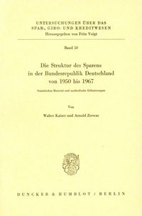 Produktbild: Die Struktur des Sparens in der Bundesrepublik Deutschland von 1950 - 1967.