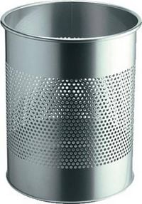 Produktbild: DURABLE Papierkorb Metall Lochdekor, silber metallic