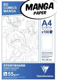 Bild vom Artikel Manga-Block für Storyboard A4 100 Blatt 55g, mit einfachem Raster vom Autor 