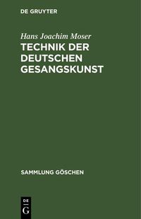 Produktbild: Technik der deutschen Gesangskunst