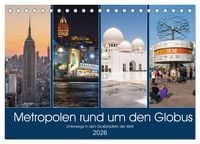 Produktbild: Metropolen rund um den Globus (Tischkalender 2026 DIN A5 quer), CALVENDO Monatskalender