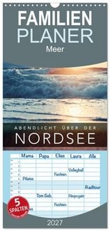 Produktbild: Familienplaner 2027 - Abendlicht &uuml;ber der Nordsee mit 5 Spalten (Wandkalender, 21 x 45 cm) CALVENDO