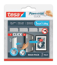 Produktbild: TESA&reg; Powerstrips&reg; Klebestreifen Click, weiss Small