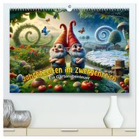Produktbild: Jahreszeiten im Zwergenreich: Ein Gartenabenteuer (hochwertiger Premium Wandkalender 2026 DIN A2 quer), Kunstdruck in Hochglanz