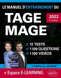 Produktbild: Le Manuel d'Entra&icirc;nement du TAGE MAGE - 12 tests blancs + 1100 questions + 1100 vid&eacute;os