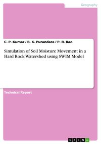 Produktbild: Simulation of Soil Moisture Movement in a Hard Rock Watershed using SWIM Model