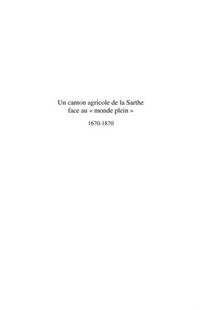 Produktbild: Un canton agricole de la sarthe face au