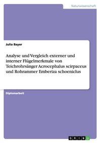 Produktbild: Analyse und Vergleich externer und interner Fl&uuml;gelmerkmale von Teichrohrs&auml;nger Acrocephalus scirpaceus und Rohrammer Emberiza schoeniclus