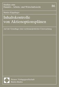 Produktbild: Inhaltskontrolle von Aktienoptionspl&auml;nen