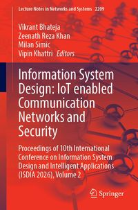 Produktbild: Information System Design: IoT enabled Communication Networks and Security