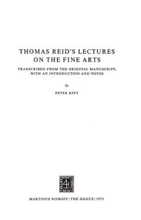 Produktbild: Thomas Reid&rsquo;s Lectures on the Fine Arts