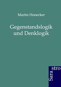 Produktbild: Gegenstandslogik und Denklogik
