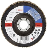 Produktbild: Bosch Accessories 2608603657 X431 F&auml;cherschleifscheibe Durchmesser 125 mm Bohrungs-&Oslash; 22.33 mm K&ouml;rnung (num) 60 Stahl 1 St.