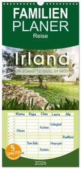 Produktbild: Familienplaner 2026 - Irland - Zauberhafte Insel in gr&uuml;n mit 5 Spalten (Wandkalender, 21 x 45 cm) CALVENDO