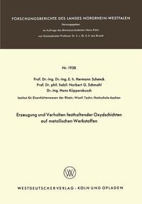 Produktbild: Erzeugung und Verhalten festhaftender Oxydschichten auf metallischen Werkstoffen