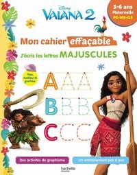 Produktbild: Vaiana 2 : mon cahier effa&ccedil;able, j'&eacute;cris les lettres majuscules